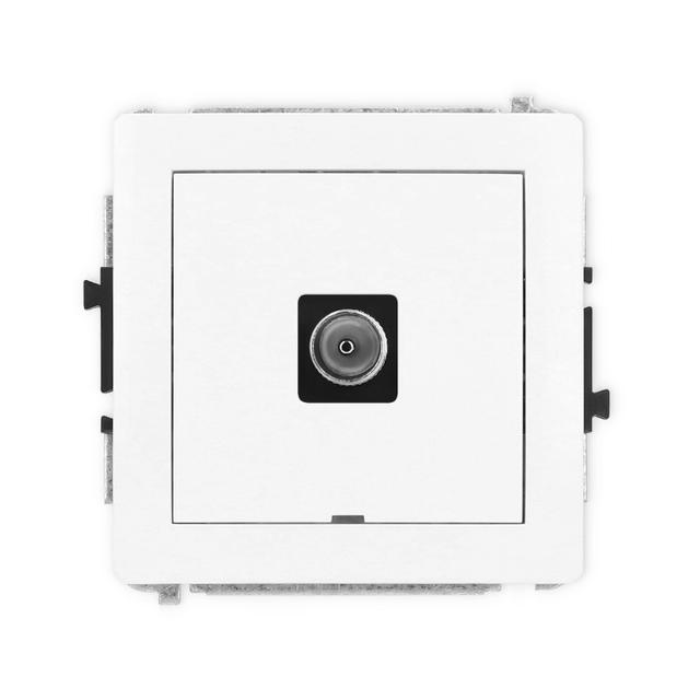 DECO Mechanizm gniazda antenowego pojedynczego TV, bez pola opisowego biały mat