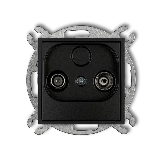 ICON Mechanizm gniazda abonenckiego RTV końcowego w szeregu gniazd przelotowych 6dB czarny mat