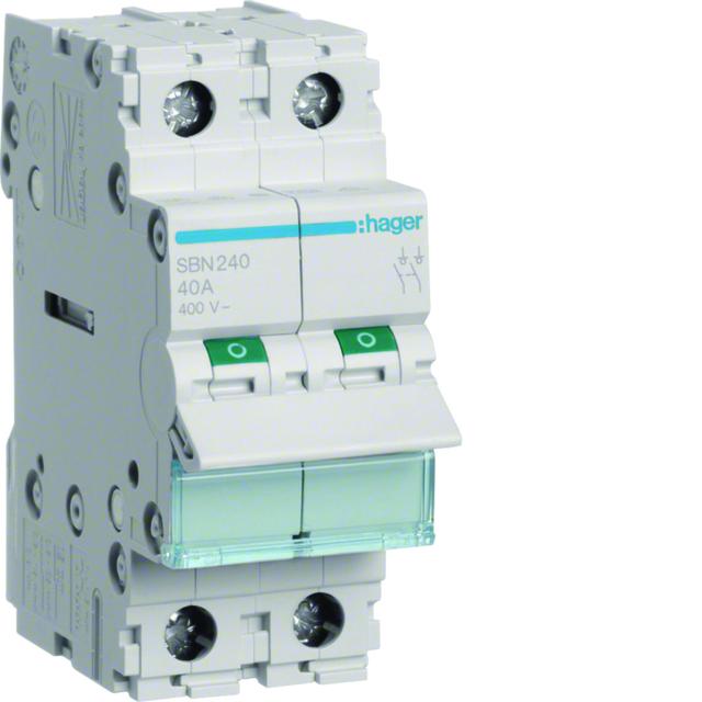 Modułowy rozłącznik izolacyjny 2P 40A 400VAC SBN240 HAGER