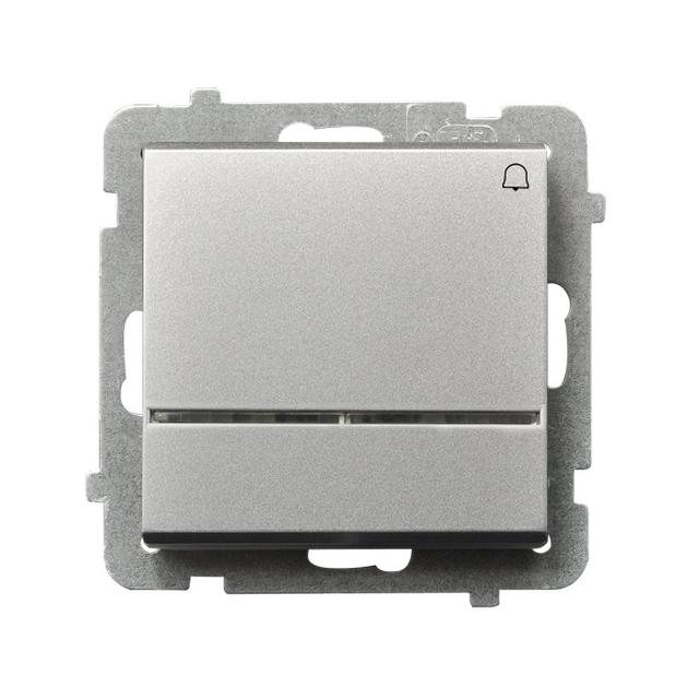 SONATA Łącznik zwierny  dzwonek  z podświetleniem niebieskim - kolor srebro mat