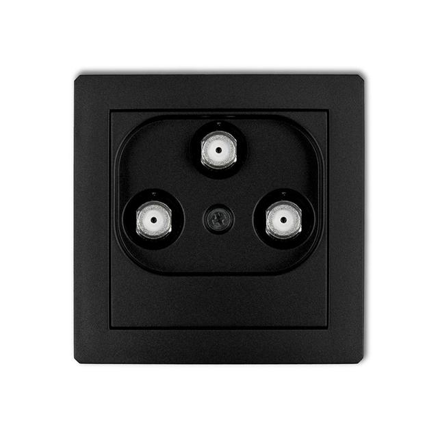 DECO Gniazdo antenowe multimedialne 3F DATA (UPC) czarny mat 12DGMU KARLIK