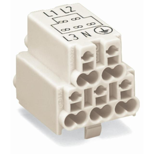 złączka zasilająca piętrowa 5-torowa nadruk: L1 L2 L3 N SL