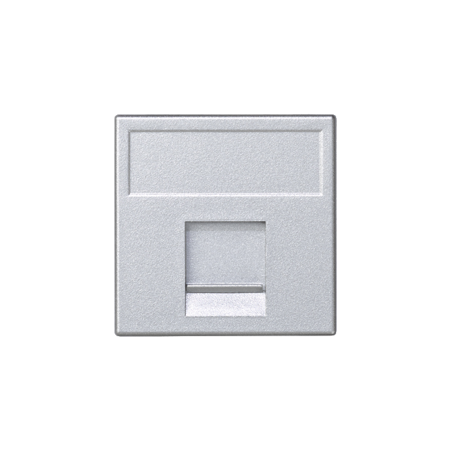 Simon Connect Płytka K45 1x RJ z osłoną uniwersalna aluminium K76/8 KONTAKT