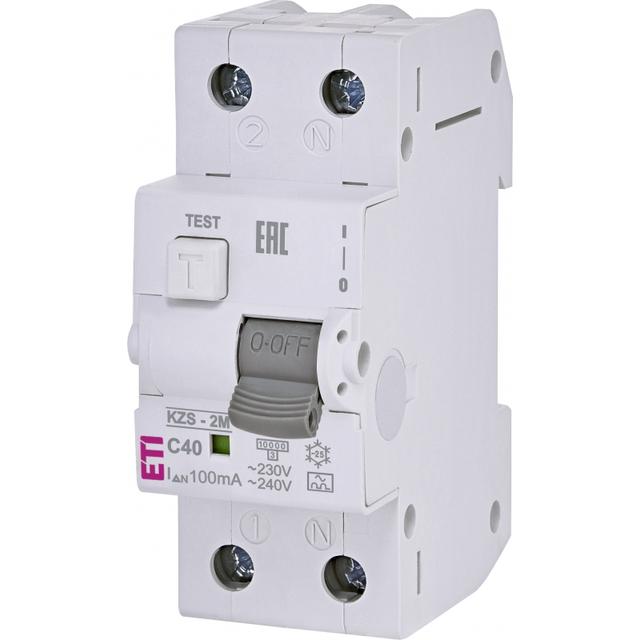 Wyłącznik różnicowonadprądowy KZS-2M 1P+N C40A 100mA typ A 002173728 ETI
