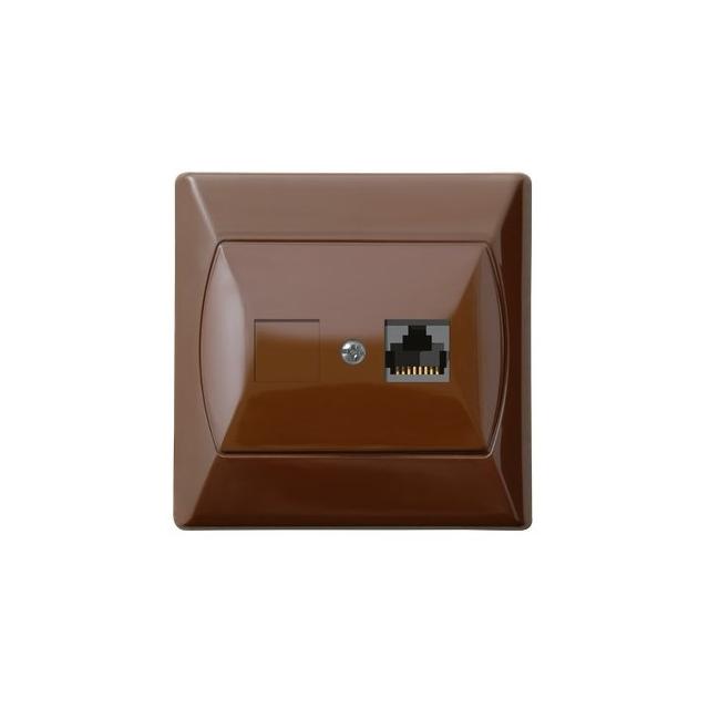 AKCENT Gniazdo komputerowe pojedyncze, kat. 5e FOREX - kolor brązowy