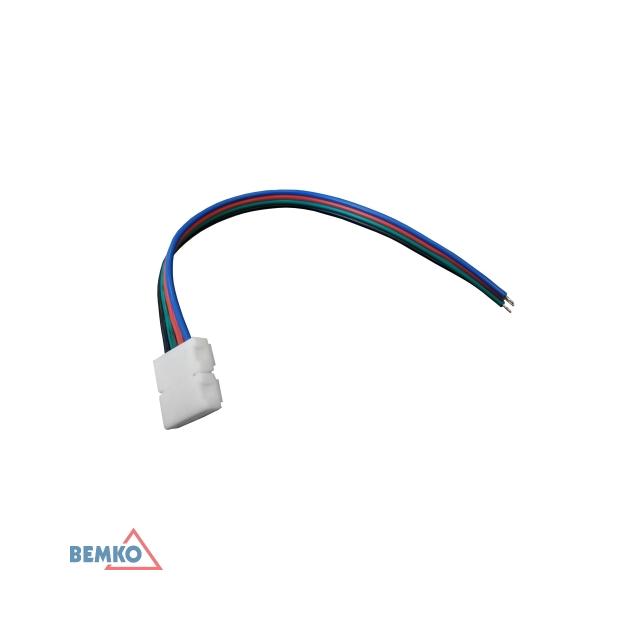ZŁĄCZKA LED Z PRZEWODEM 1-STRONNA 10MM 5050 RGB