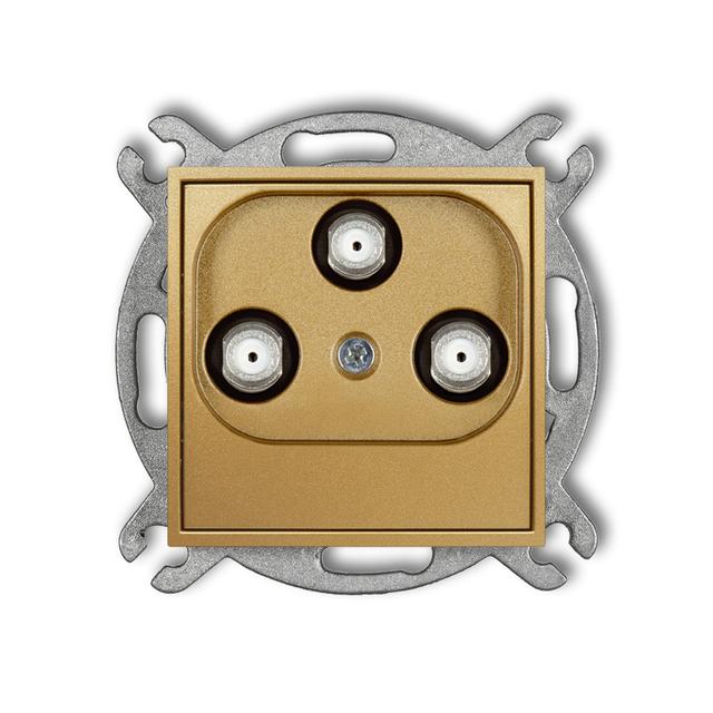 MINI Mechanizm gniazda multimedialnego 3F DATA (UPC) złoty