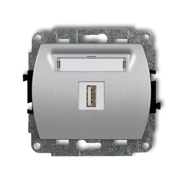 TREND Mechanizm gniazda pojedynczego USB A-A 3.0 srebrny metalik