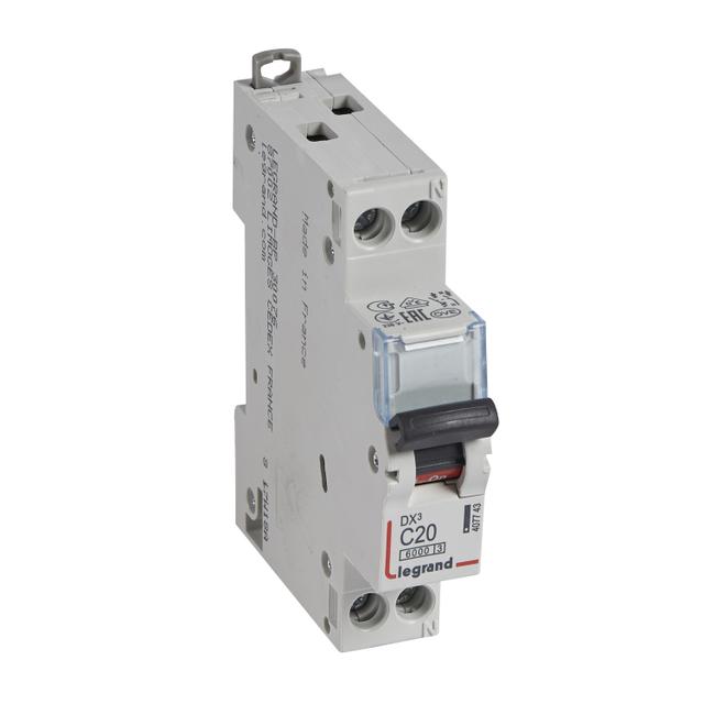 Wyłącznik Nadprądowy S 301N 1P+N C 20 6kA DX3 407743 LEGRAND