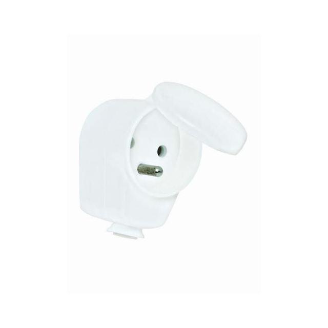 WTYCZKA JEDNOFAZOWA KĄTOWA Z TWORZYWA 2P+Z 10/16A Wtyczka-gniazdo z pokrywą 2P+Z 10/16A 250V 9002223 PCE