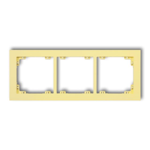 DECO Ramka uniwersalna potrójna z tworzywa DECO Pastel Matt kanarkowa