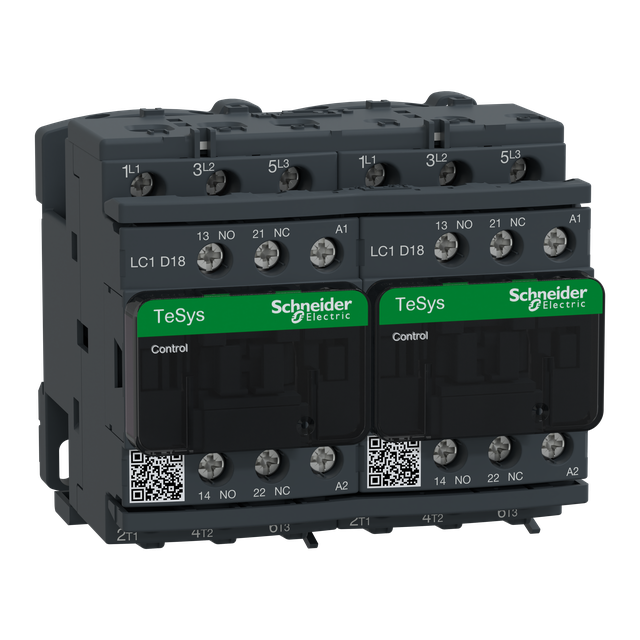 Stycznik nawrotny I= 18A AC-3 napięcie cewki 230 V AC LC2D18P7 SCHNEIDER