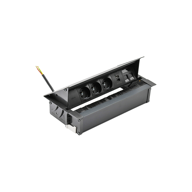 SIMON 480 TS48-730E30BK0-44 Cover 3 gn. typ E + ładow. USB A+C i płytka dla 2 złączy RJ45 keystone;