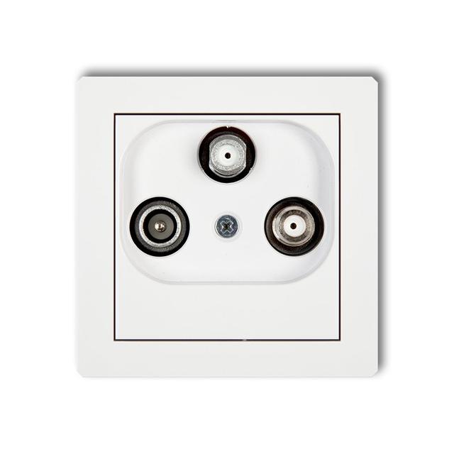 DECO Mechanizm gniazda abonenckiego 2 wyjścia SAT + TV biały