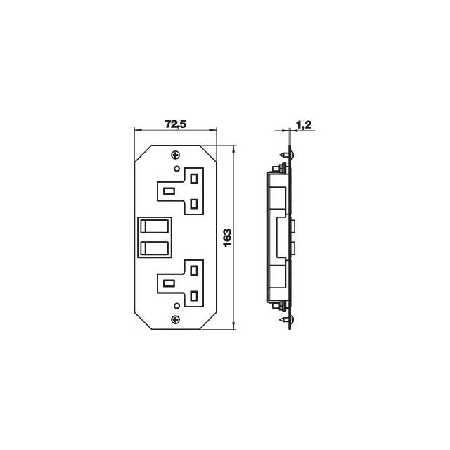 AP MT2 BS 2SS0, Gniazo BS z pokr., podwójne
