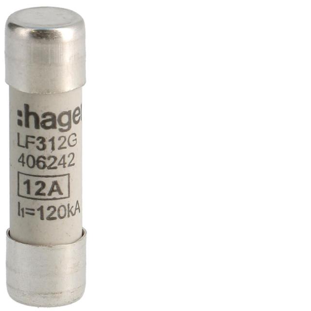 Wkładka bezpiecznikowa cylindryczna CH-10 10x38mm gG 12A 500VAC LF312G HAGER