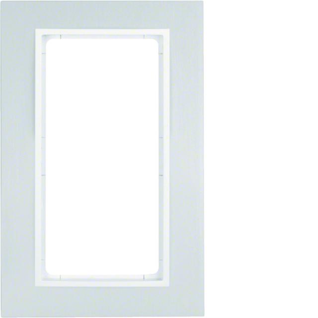 BERKER B.7 Ramka z dużym wycięciem aluminium/biała mat 13096914 HAGER