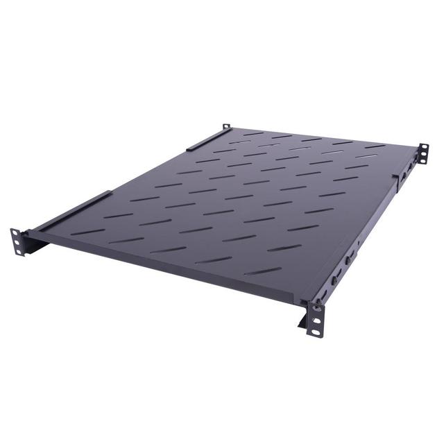 Półka regulowana 19" 1U o głębokości 650-810mm, mocowana w 4 punktach