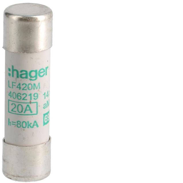 Wkładka bezpiecznikowa cylindryczna CH-14 14x51mm aM 20A 500VAC LF420M HAGER