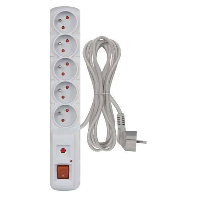 Listwa przeciwprzepięciowa (Acar) F5 5 gniazd 3m szara P53874 EMOS
