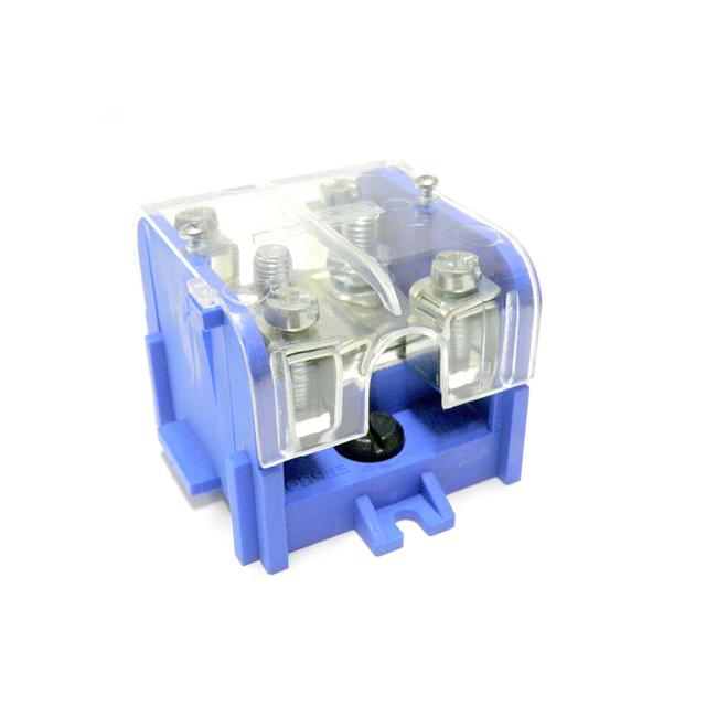 LZ1*95/35P ,  Odgałęźnik instalacyjny 1-segmentowy (zacisk: 1x95mm2 - 4x35mm2)/ z pokrywą, niebieski