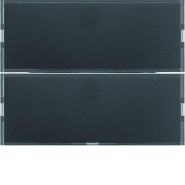 BERKER KNX e/s K.x Przycisk podwójny z polem opis. z diodami LED RGB i czujnikiem temperatury antracyt  80162776 HAGER