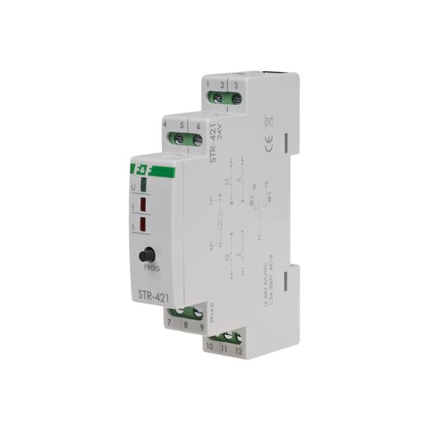 Sterownik roletowy dwuprzyciskowy STR-421 24V napięcie 24V AC/DC STR-421-24V F&F