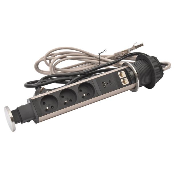 INCARA: TOWER 60 - 3X2P+Z / USB A+C / 2XRJ45 - 2,0 M, Legrand