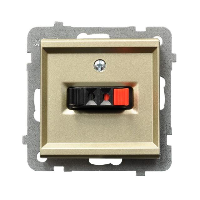 SONATA Gniazdo głośnikowe pojedyncze - kolor szampański złoty GG-1R/m/39