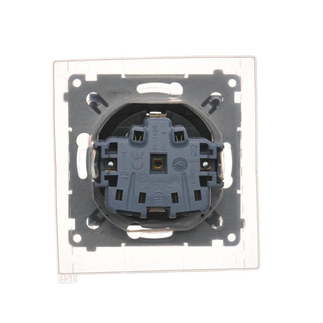 Simon 54 Gniazdo Schuko do wersji IP44 z przesłonami z uszczelką ramki 16A 250V zaciski śrubowe klapka transparentna antracyt DGSZ1BZ.01/48A KONTAKT