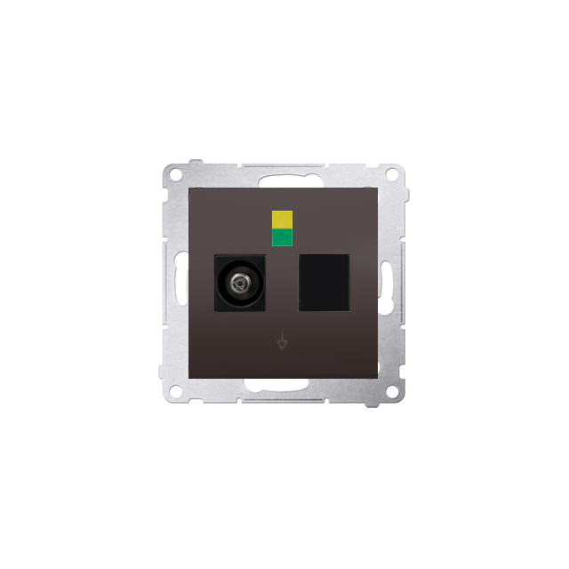 Simon 54 Gniazdo ekwipotencjalne pojedyncze brąz mat