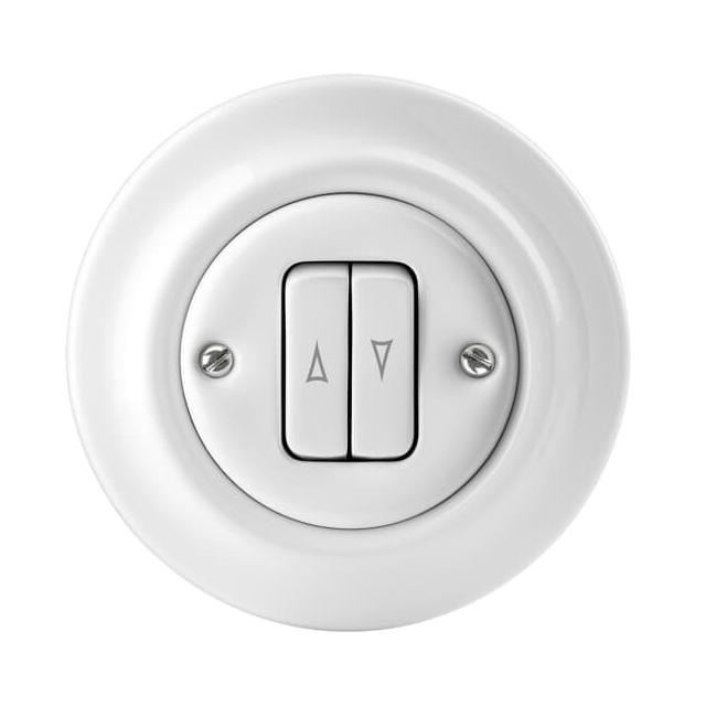 DECENTO Przycisk zwierny żaluzjowy Bezśrubowe podłączanie przewodów biały