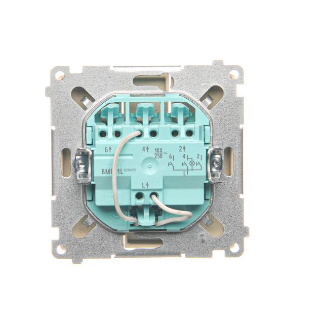 Simon Basic Przycisk potrójny z podświetleniem LED 10A szybkozłączka beż