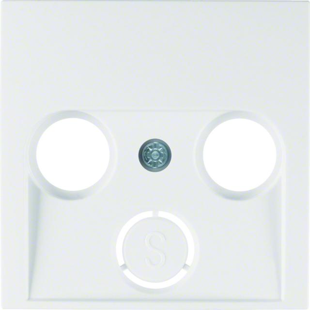 BERKER S.1/B.3/B.7 Płytka czołowa do gniazda antracytowego 2- i 3-wyj. biały 12038989 HAGER