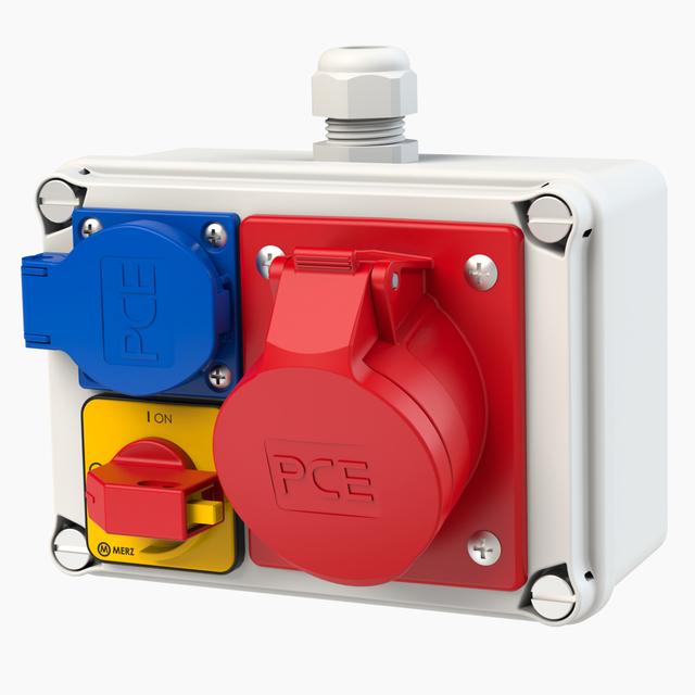 ROZDZIELNICA STACJONARNA Z TWORZYWA TYPU „KOŁO”  Wejście M20 - wyjście 16/5 GS R.0-1 16A 3P  IP44