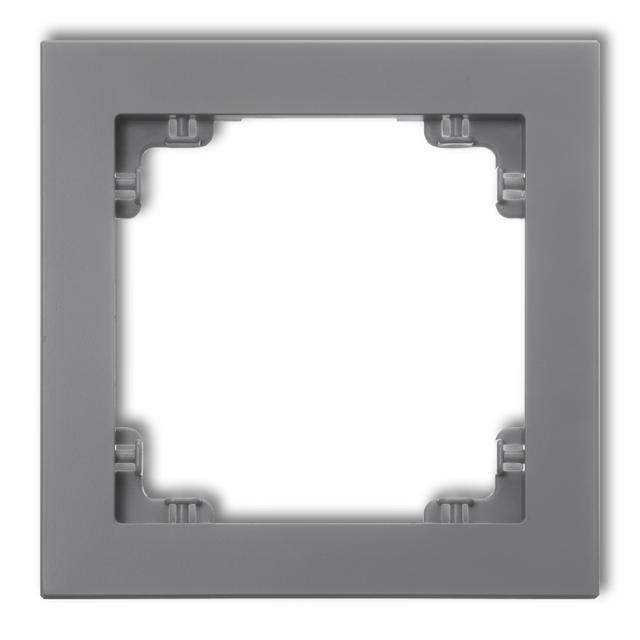 DECO Ramka pojedyncza z tworzywa szary mat 27DR-1 KARLIK