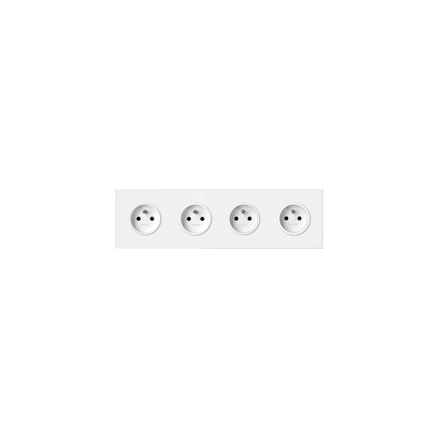 Simon 100 Panel 4-krotny: 4 gniazda zasilające biały mat 10020405-230 KONTAKT