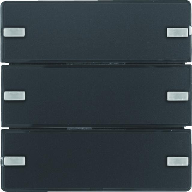 BERKER KNX e/s Q.x Przycisk potrójny z polem opis. z diodami LED RGB i czujnikiem temperatury antracyt 80143326 HAGER