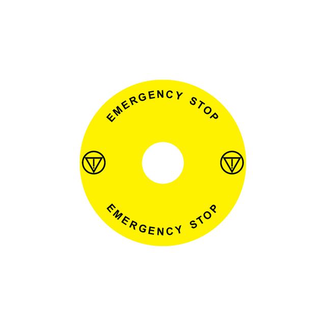 Ex9P1 H S9EN Naklejka wyłącznika awaryjnego do Ex9P1 H średnica 90mm samoprzylepna żółta EN 106807