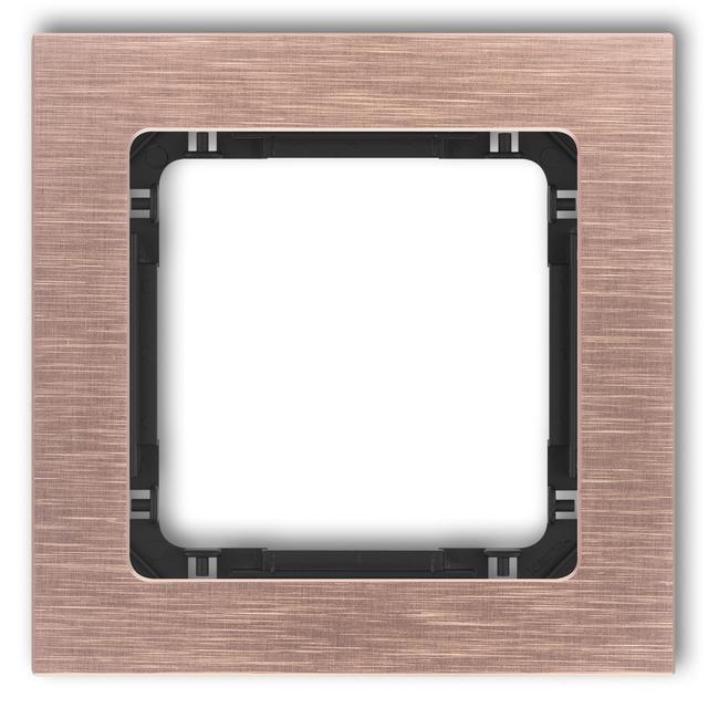 DECO Ramka uniwersalna pojedyncza - aluminium szczotkowane (ramka: kolor miedziany; spód: czarny) mi