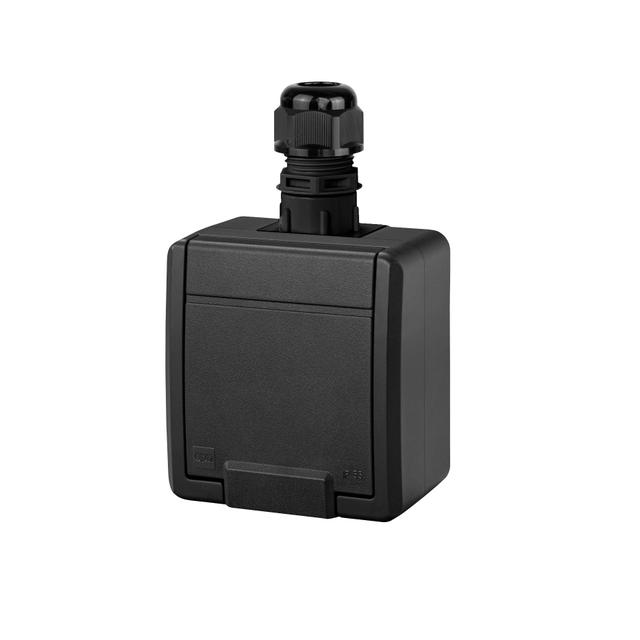 AQUANT 2K gniazdo natynkowe pojedyncze z uziemieniem 2P+Z IP 65 - kolor antracytowy 5041-67 EP Nasielsk