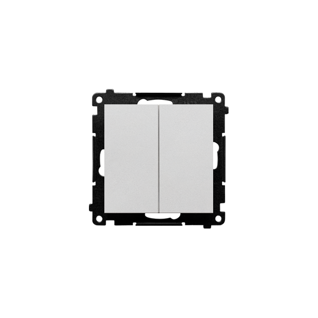 Simon 55 Przycisk zwierny poczwórny 10 AXm 250V szybkozłączka Aluminium mat TP4.01/143 KONTAKT