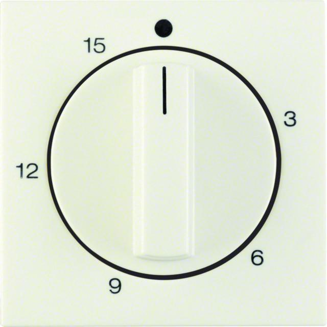 BERKER B.Kwadrat/S.1 Płytka czołowa z pokrętłem Regulator do mechanizm łącz. czas. 0-15 min krem 163