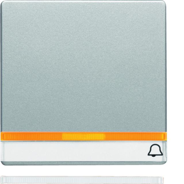 BERKER Q.x Klawisz 2 soczewką z polem opisowym nadrukowany symbol dzwonek aluminium aksamit lakierow