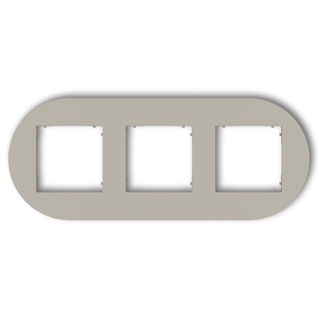 MINI Ramka uniwersalna potrójna okrągła z tworzywa taupe