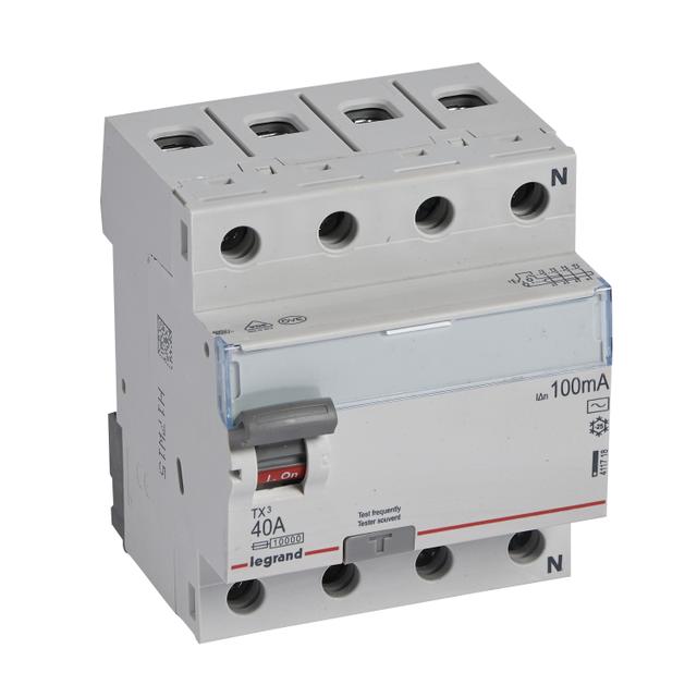 Wyłącznik Różnicowoprądowy 4P 40A 0,1A Typ AC P304 TX3 411718 LEGRAND