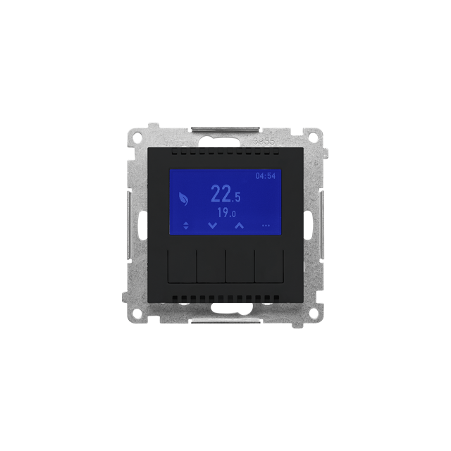 Simon 55 Termostat programowalny z wyświetlaczem Czarny mat
