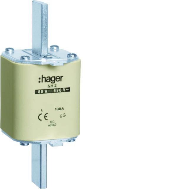 Wkładka bezp. nożowa NH2 wsk.podw. uchwyt nieiz. gG 80A 690VAC LNH2080M6 HAGER