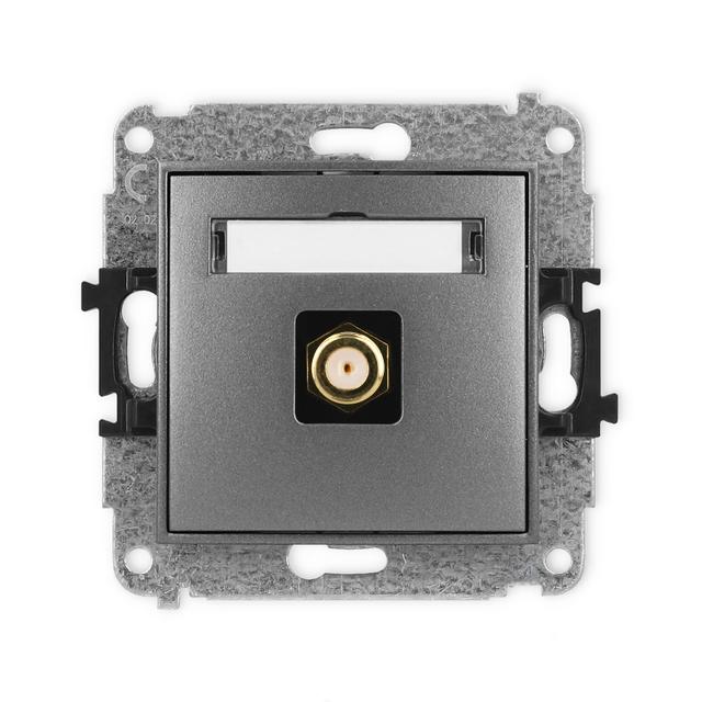 MINI Mechanizm gniazda antenowego pojedynczego typu F (SAT) pozłacany grafitowy