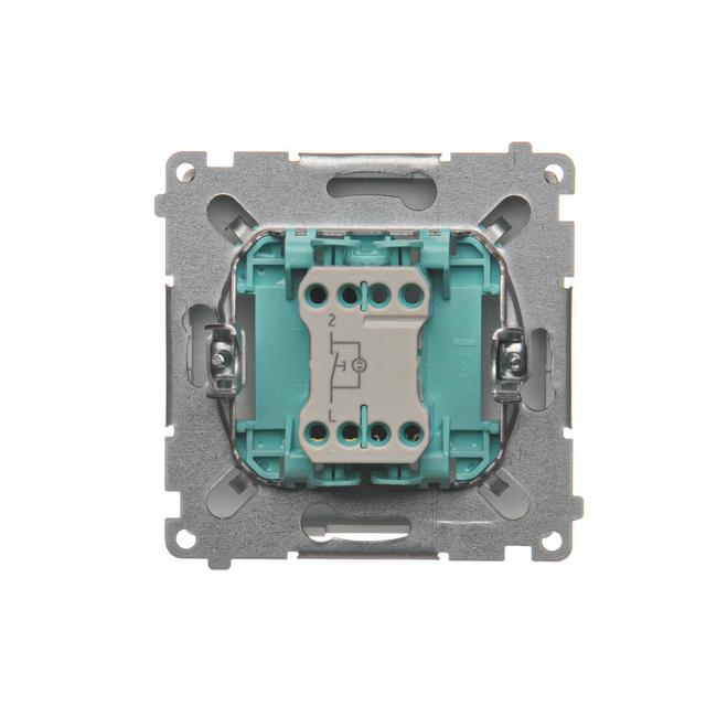 Simon Basic Przycisk światło z podświetleniem LED 10A szybkozłączka srebrny mat